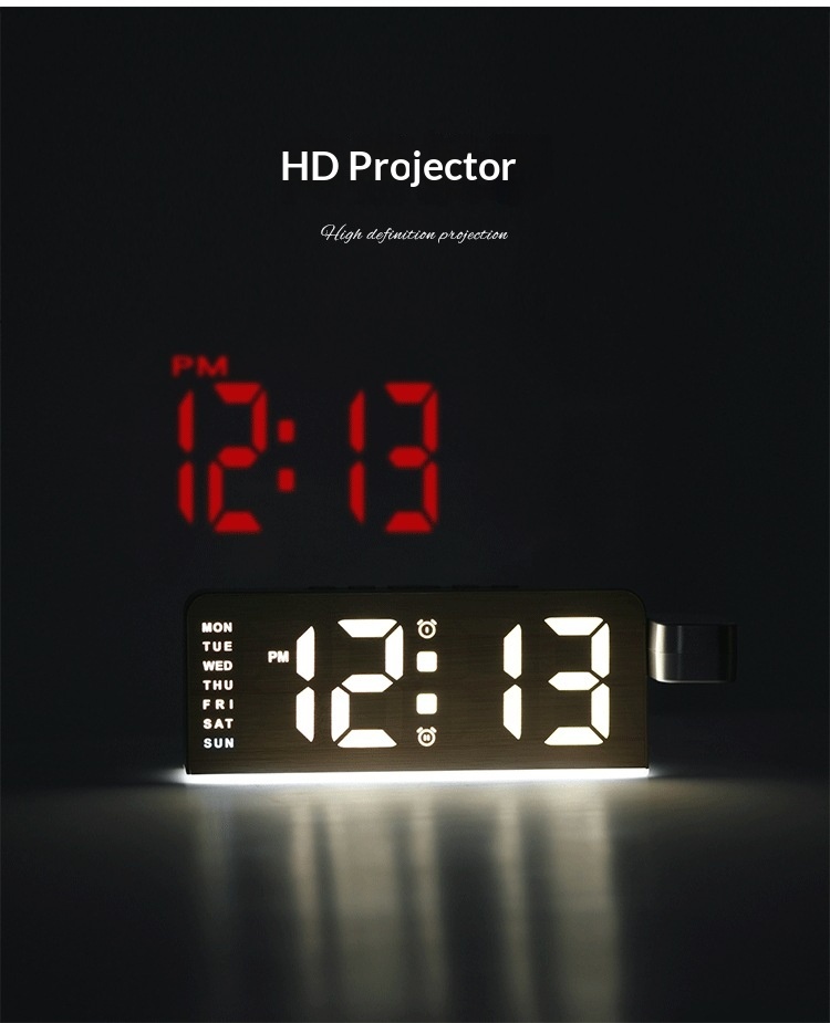 Horloge Numérique LED avec Alarme et Calendrier GH-9019 - ساعة رقمية مع منبه وتقويم - 2