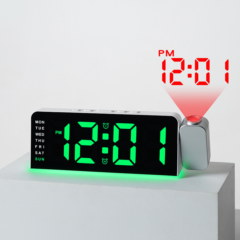 Horloge Numérique LED avec Alarme et Calendrier GH-9019 - ساعة رقمية مع منبه وتقويم - 9