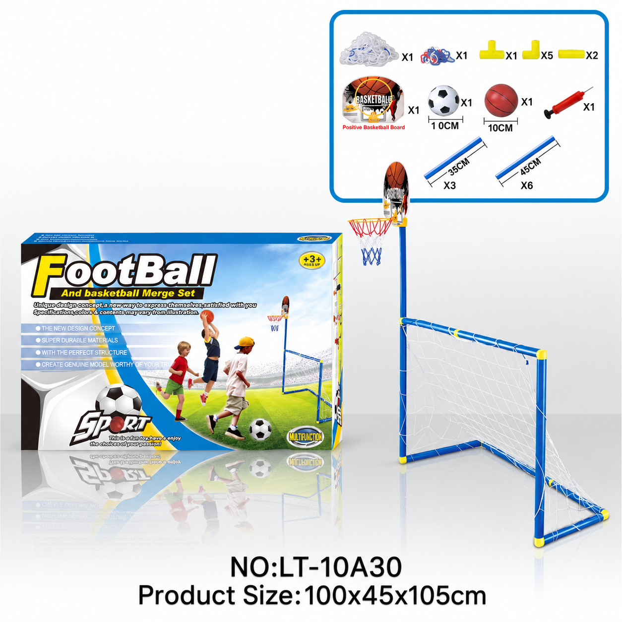 Kit de Jeux 2 en 1 Football, Basketball - مجموعة ألعاب رياضية 2 في 1 (كرة قدم، سلة، ) - 1