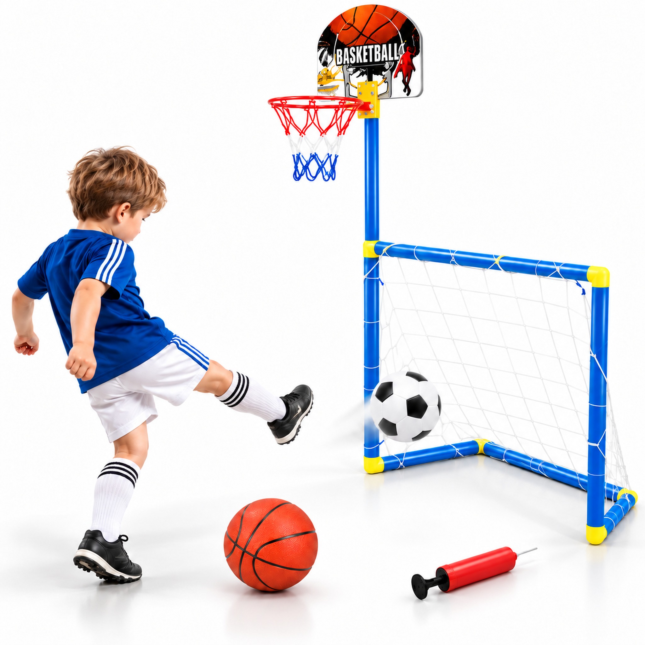 Kit de Jeux 2 en 1 Football, Basketball - مجموعة ألعاب رياضية 2 في 1 (كرة قدم، سلة، ) - 4