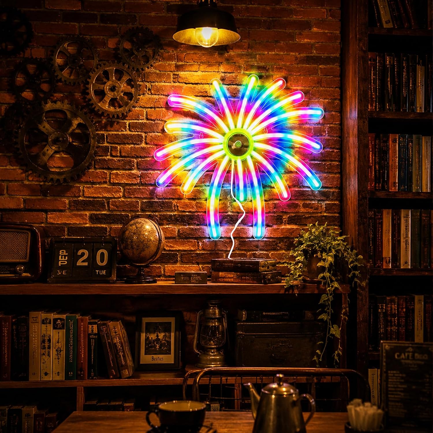 Décoration Murale Néon LED RGB Effet Feu d’Artifice —Contrôle par Application et Télécommande - لوحة نيون LED بألوان RGB تحكم بالتطبيق والريموت 8
