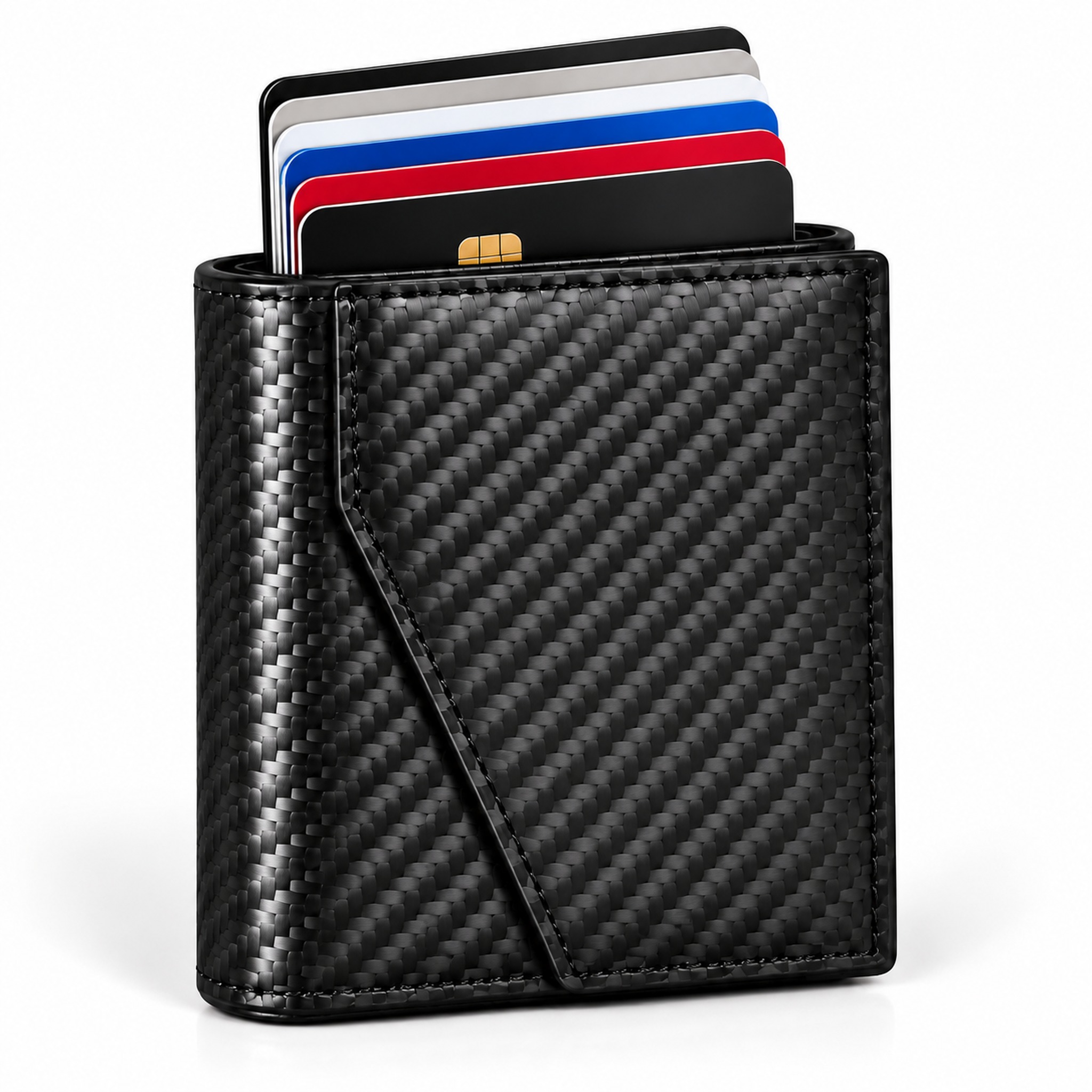 Porte-cartes Pop Up avec Rangement pour Billets - حامل بطاقات بآلية إخراج سريعة وجيب جانبي للنقود 3