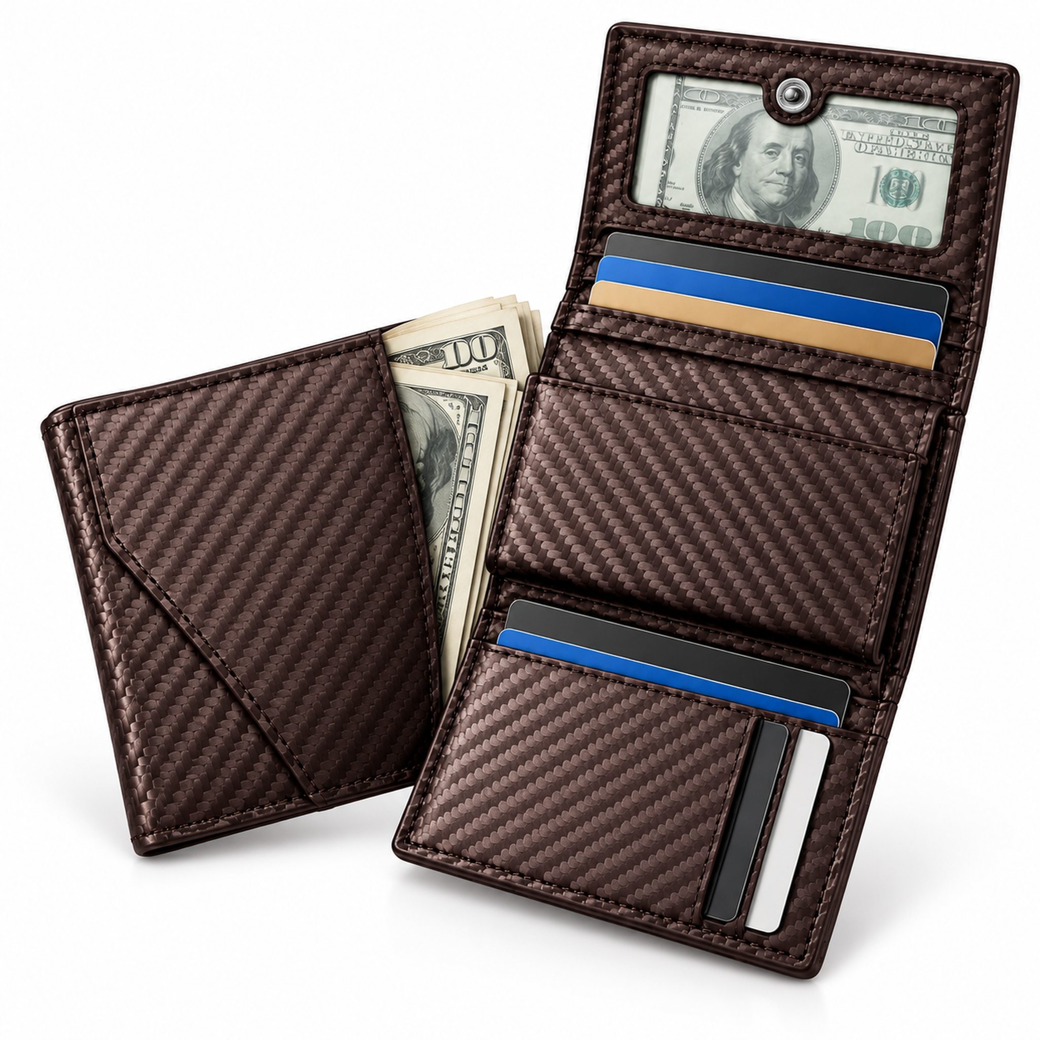 Porte-cartes Pop Up avec Rangement pour Billets - حامل بطاقات بآلية إخراج سريعة وجيب جانبي للنقود 6