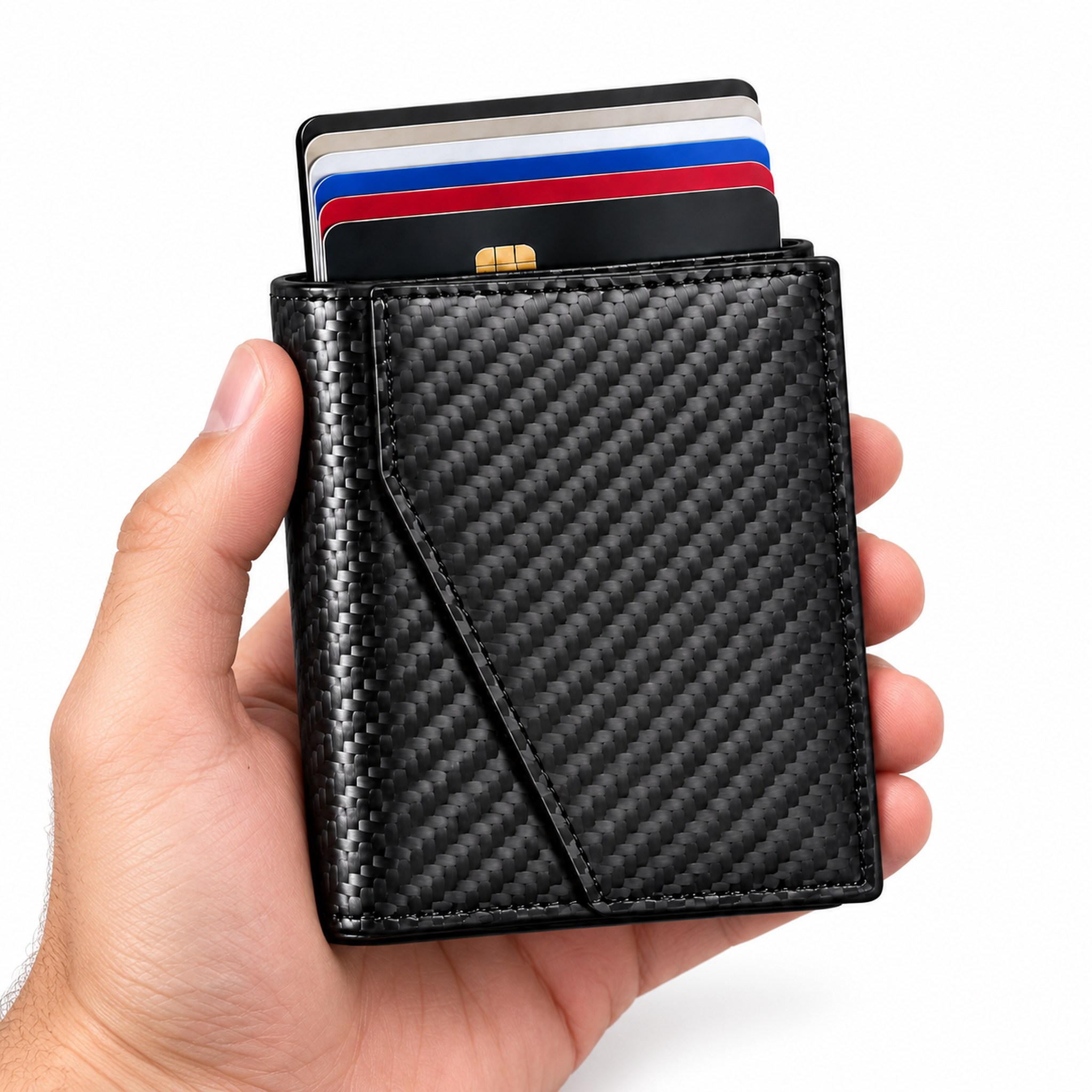 Porte-cartes Pop Up avec Rangement pour Billets - حامل بطاقات بآلية إخراج سريعة وجيب جانبي للنقود 7