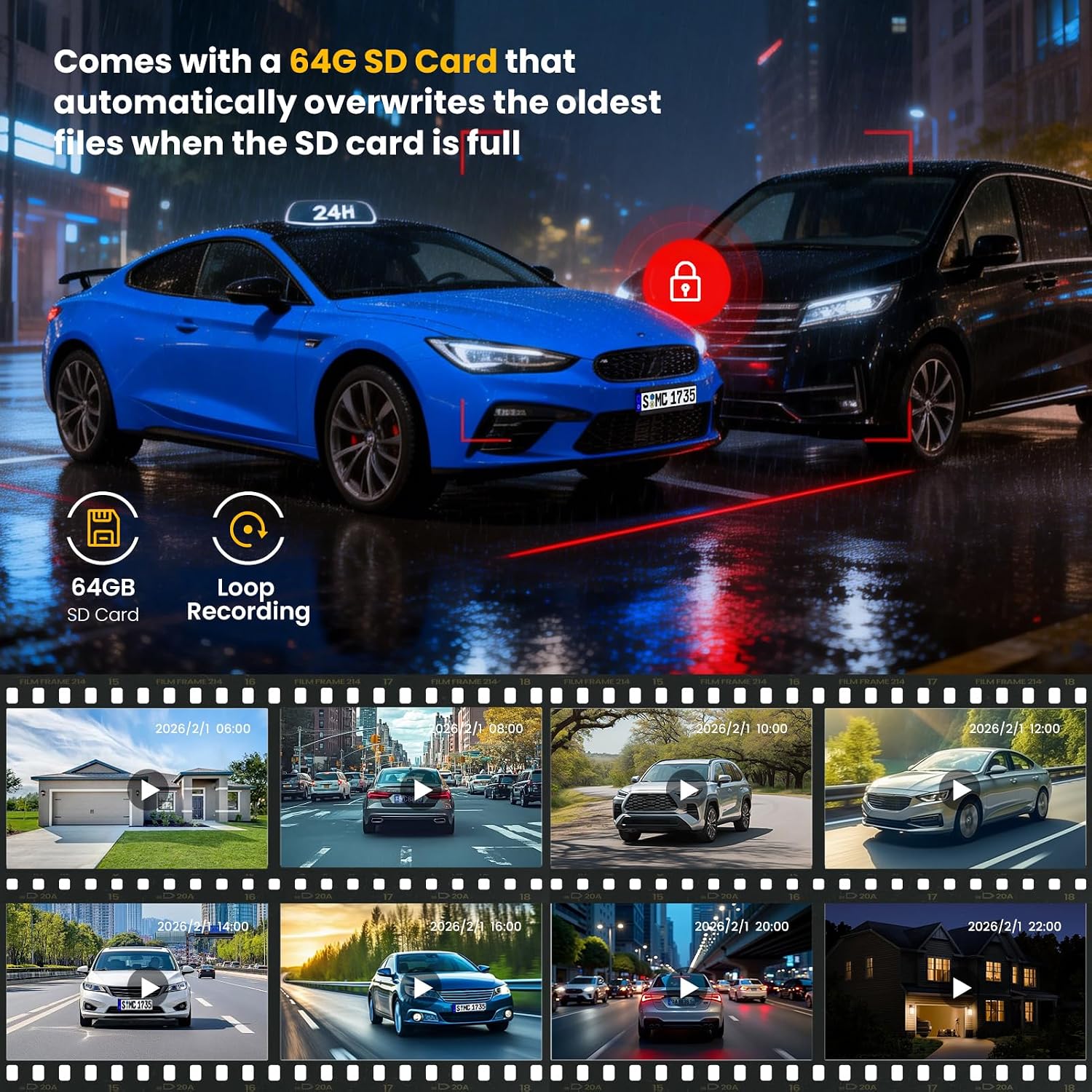 Dash Cam Voiture 4 Caméras 360° WiFi avec Vision Nocturne - كاميرا مراقبة سيارة 4 عدسات بتصوير 360 درجة ورؤية ليلية - 5