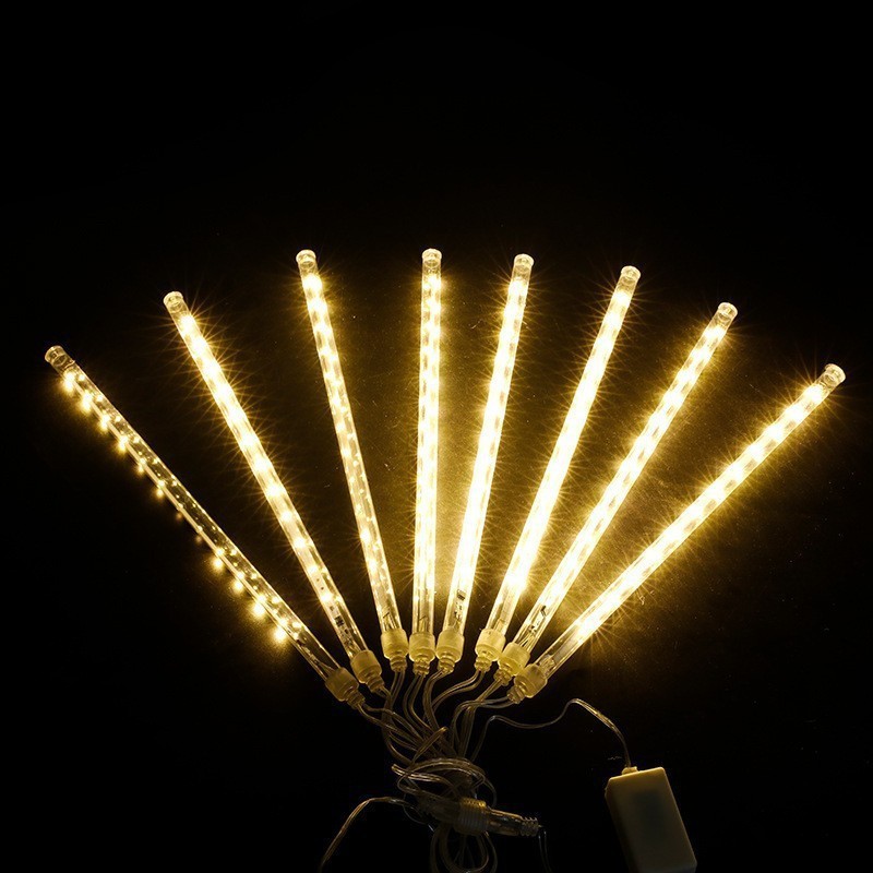 Lumière de Pluie de Météores LED Jaune Chaud 8 Pièces - أضواء شهب متساقطة باللون الذهبي الدافئ 8 قطع 4