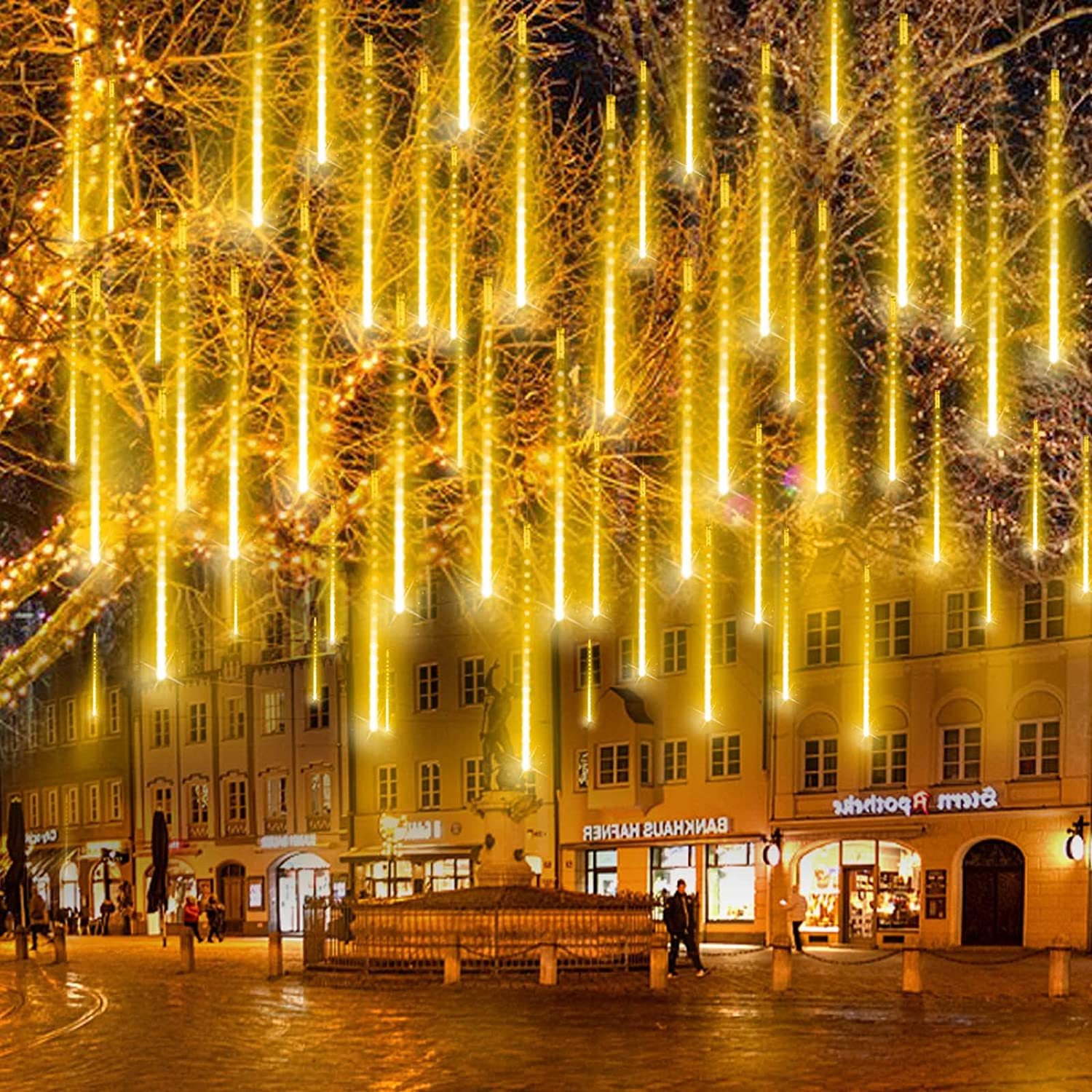 Lumière de Pluie de Météores LED Jaune Chaud 8 Pièces - أضواء شهب متساقطة باللون الذهبي الدافئ 8 قطع 5