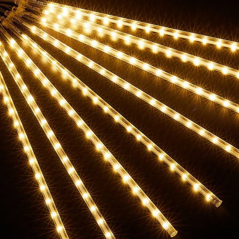 Lumière de Pluie de Météores LED Jaune Chaud 8 Pièces - أضواء شهب متساقطة باللون الذهبي الدافئ 8 قطع 8