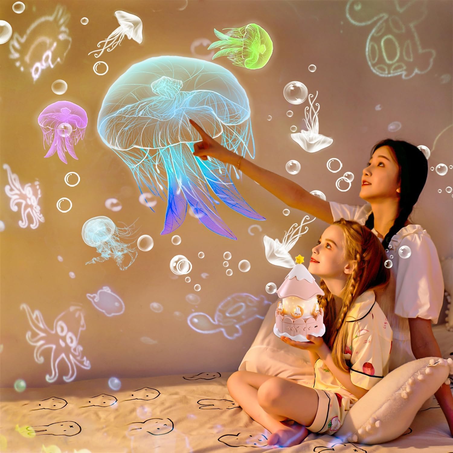 Projecteur Ciel Étoilé LED 360° avec 21 Films et Musique - مصباح إسقاط النجوم للأطفال مع 21 مشهدًا وموسيقى 5