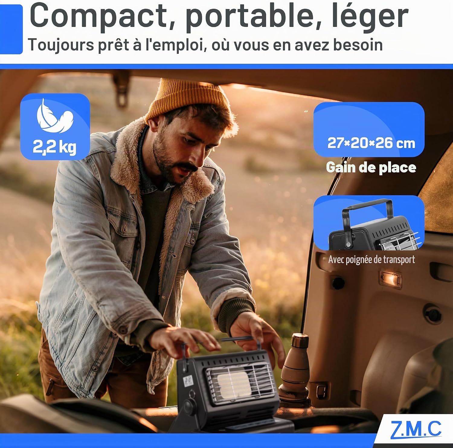 Chauffage à Gaz Portable 2 en 1 avec Allumage Piézo - مدفأة غاز محمولة 2 في 1 للتدفئة وتسخين الطعام 4