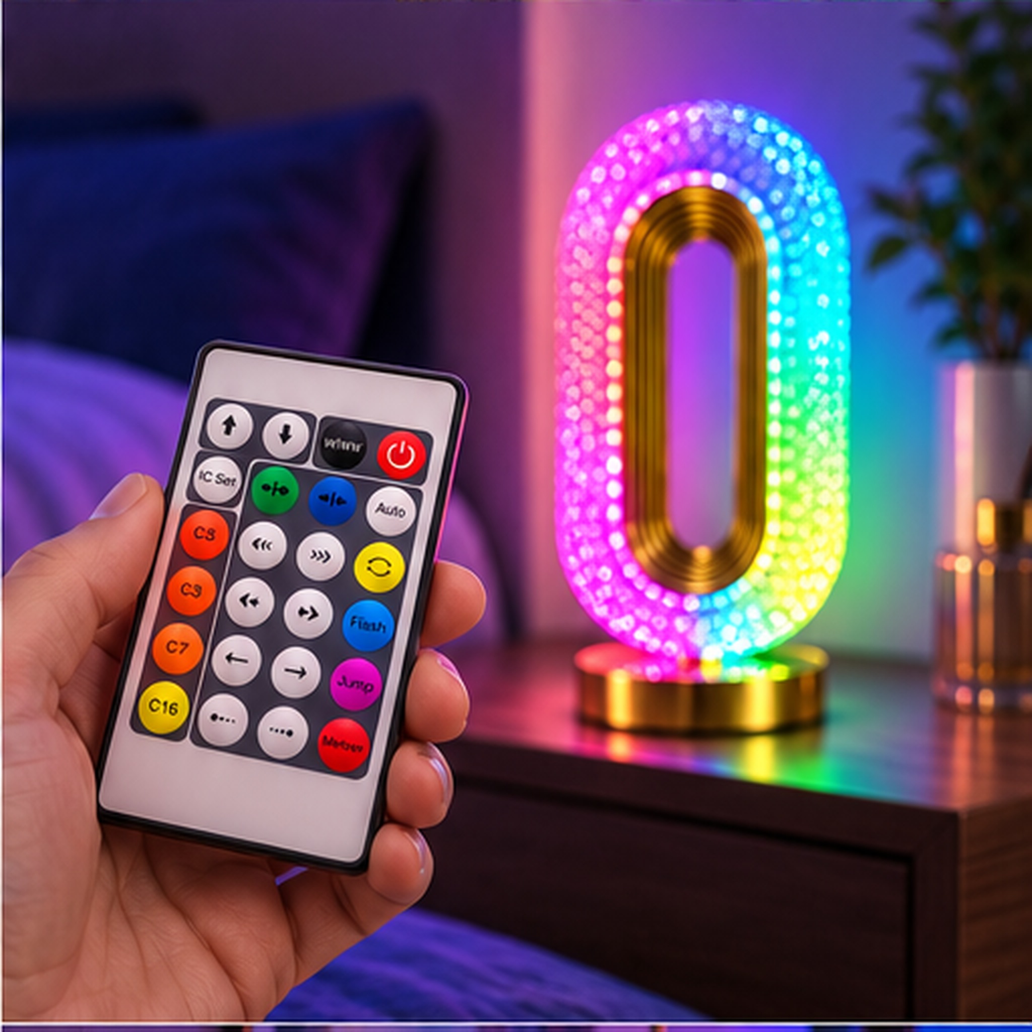 Lampe de Chevet LED RGB Forme Œil avec Télécommande et Contrôle par Application - مصباح ديكوري بشكل عين بإضاءة وتحكم بالريموت والهاتف 5