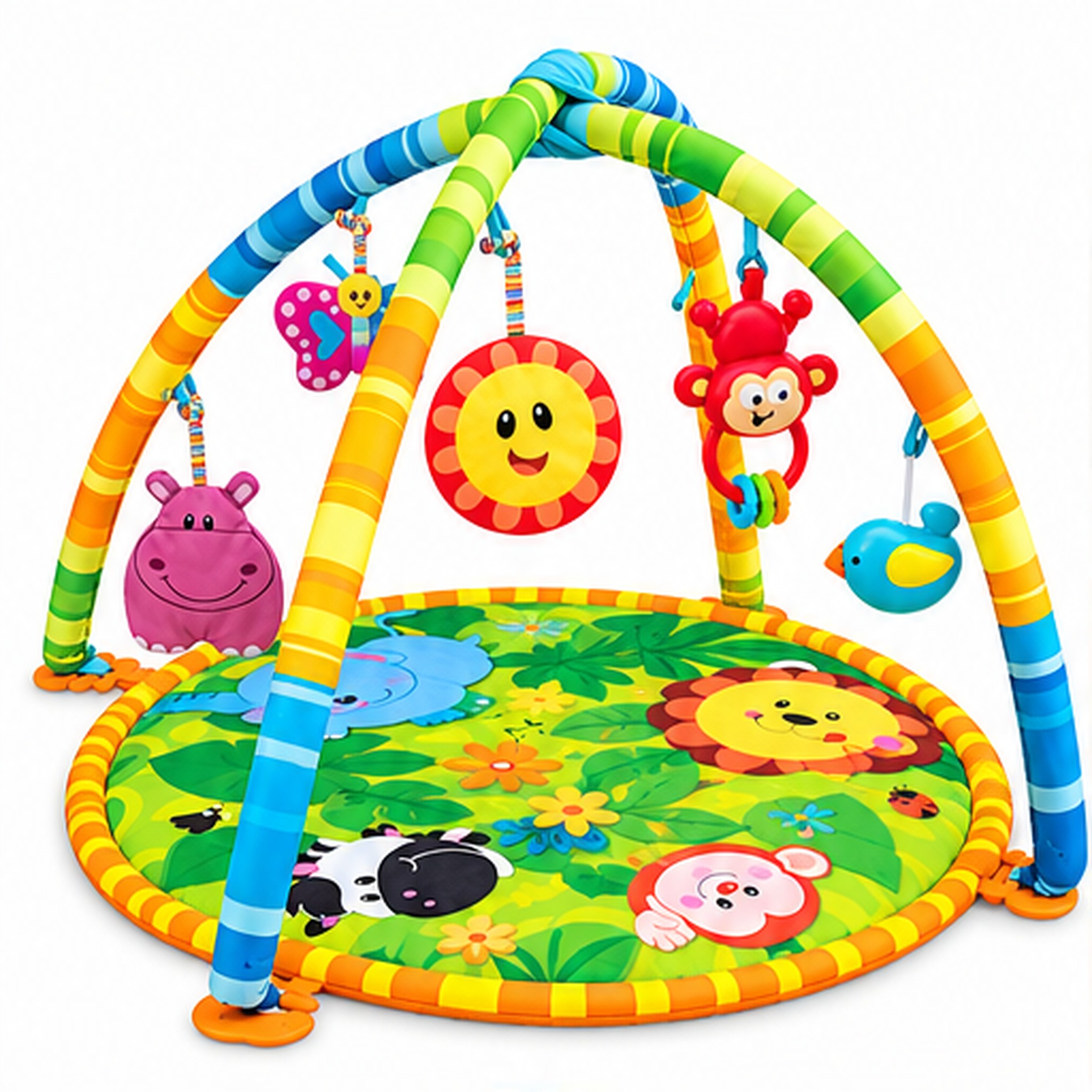 Tapis d’Éveil et d’Activités pour Bébé avec Arches 75×50 cm - بساط لعب وأنشطة للرضع بأقواس وألعاب معلّقة 3
