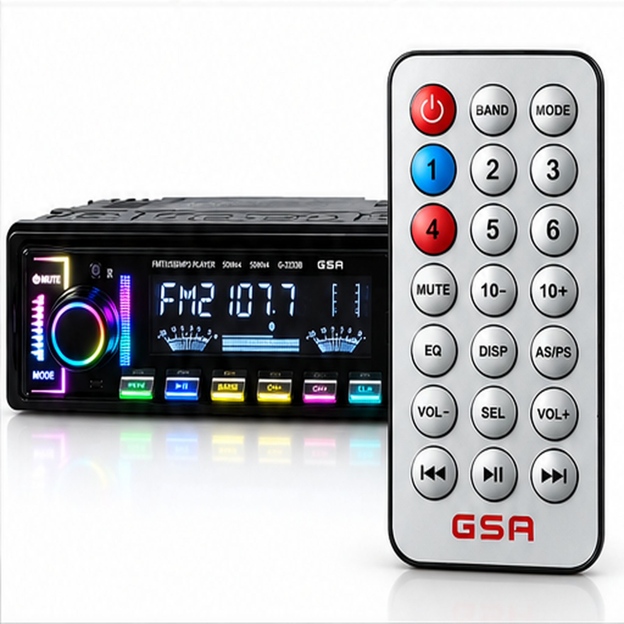 Autoradio MP3 Bluetooth avec Éclairage RGB USB et Télécommande G-2233B - راديو سيارة بلوتوث بإضاءة وجهاز تحكم عن بعد 6