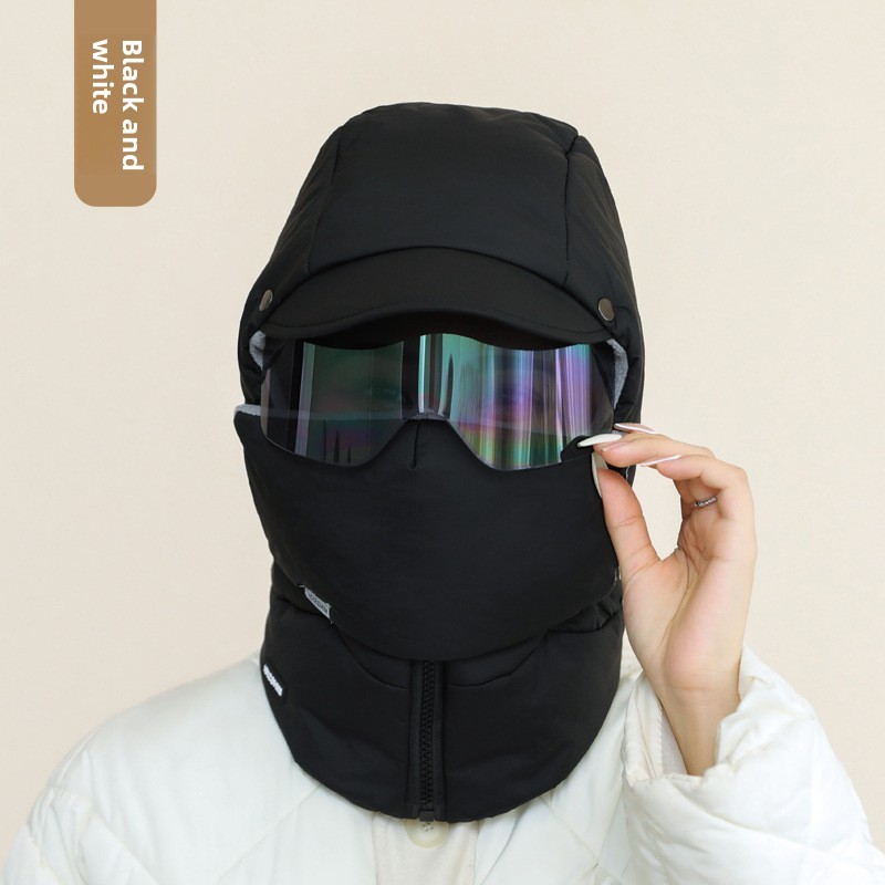 Bonnet d'Hiver Moto Coupe-Vent avec Lunettes et Cache-Visage - قبعة شتوية للرجال مع نظارات وقناع لحماية الوجه من البرد