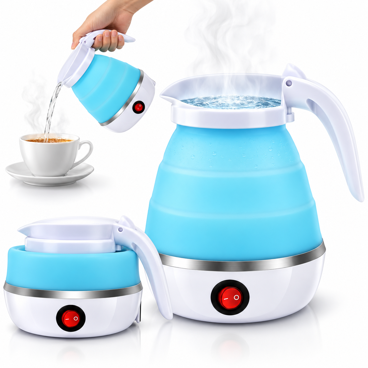 Bouilloire électrique pliable en silicone ,portable Avec indicateur de mise hors tension غلاية كهربائية قابلة للطي محمولة سيليكون 2