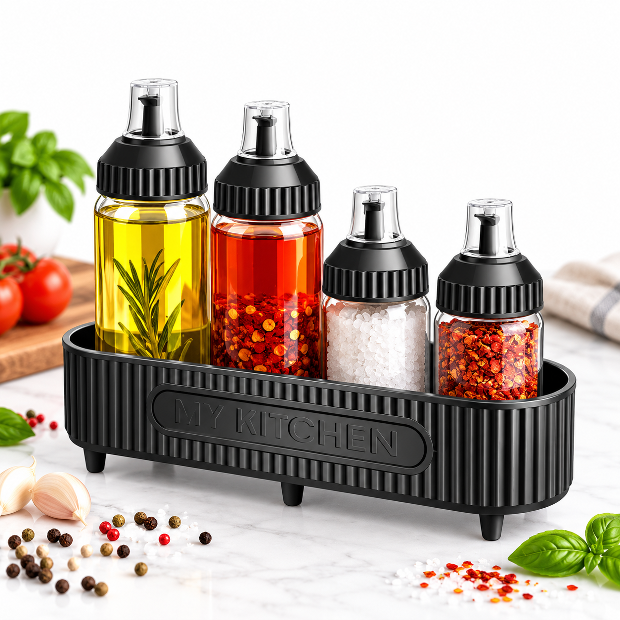 Eminem Ensemble de cuisine 5 Pcs en verre pour épices et huiles 1