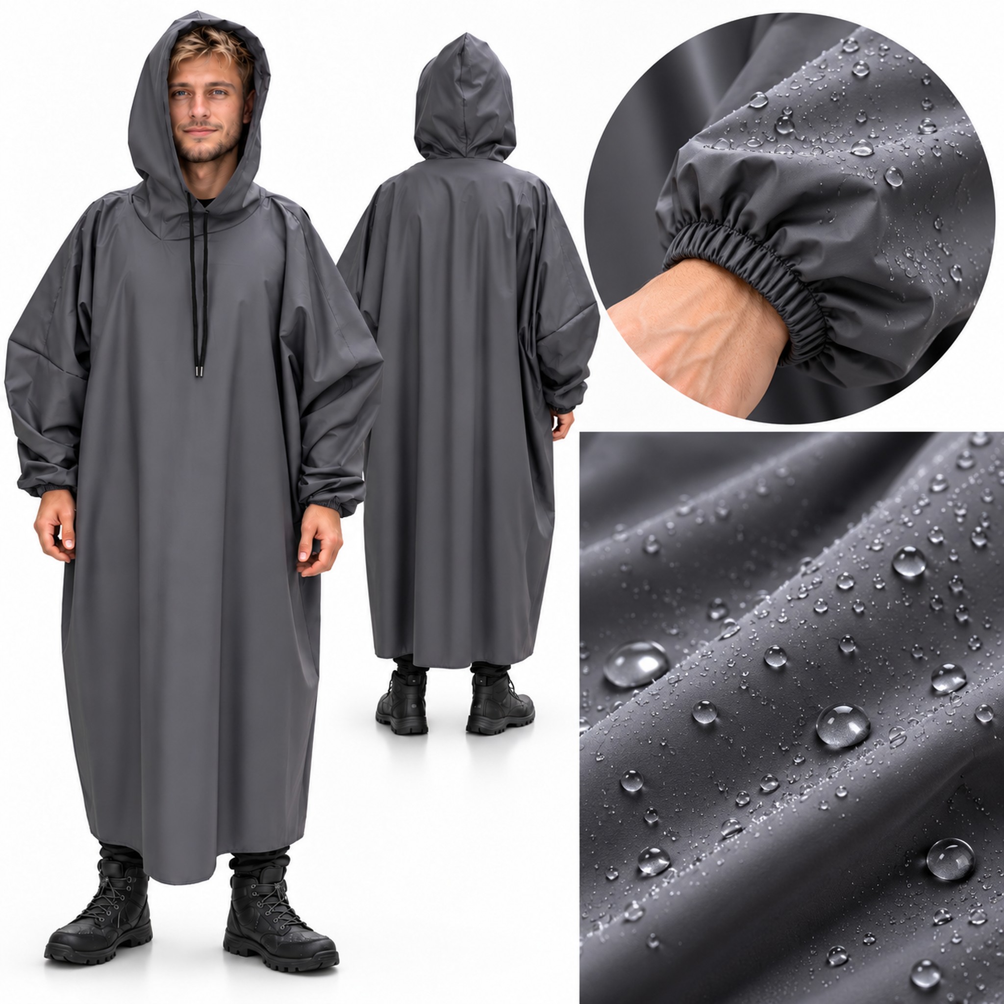 Poncho de Pluie à Capuche pour Conducteur de Vespa – معطف مطر طويل بقبعة لسائق السكوتر 7