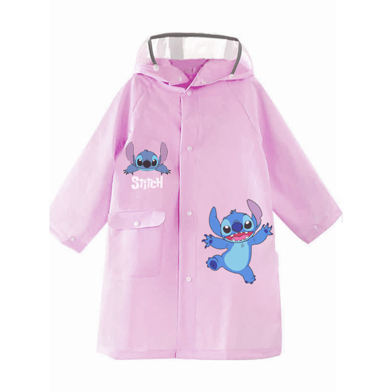 Imperméable Enfant Stitch avec Capuche et Protection pour Cartable - معطف مطر للأطفال برسومات ستيتش مع مكان مخصص للمحفظة المدرسية 2