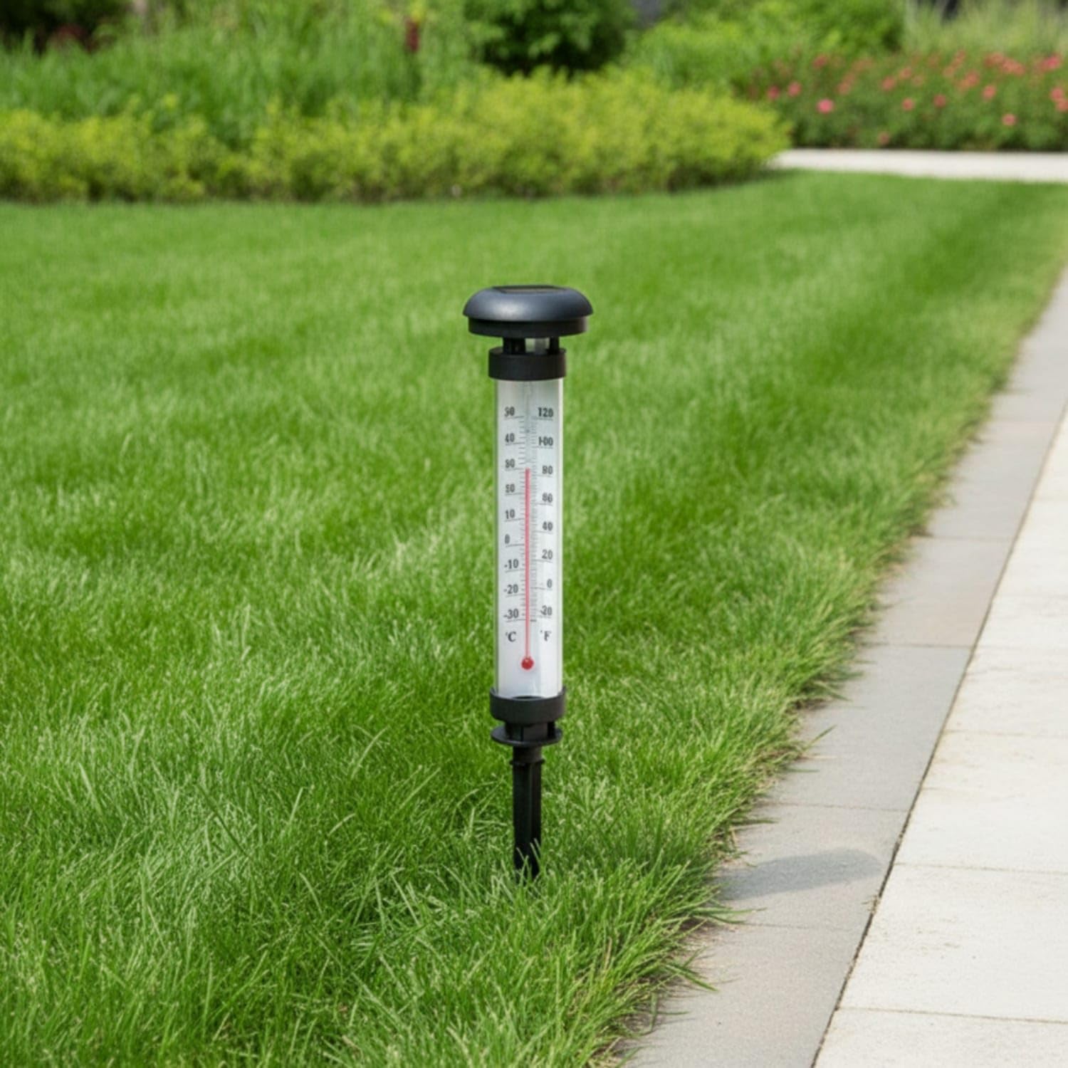 Lampe Solaire de Jardin avec Thermomètre Extérieur 2 Pièces - مصباح حديقة شمسي مع مقياس درجة الحرارة قطعتان - 7