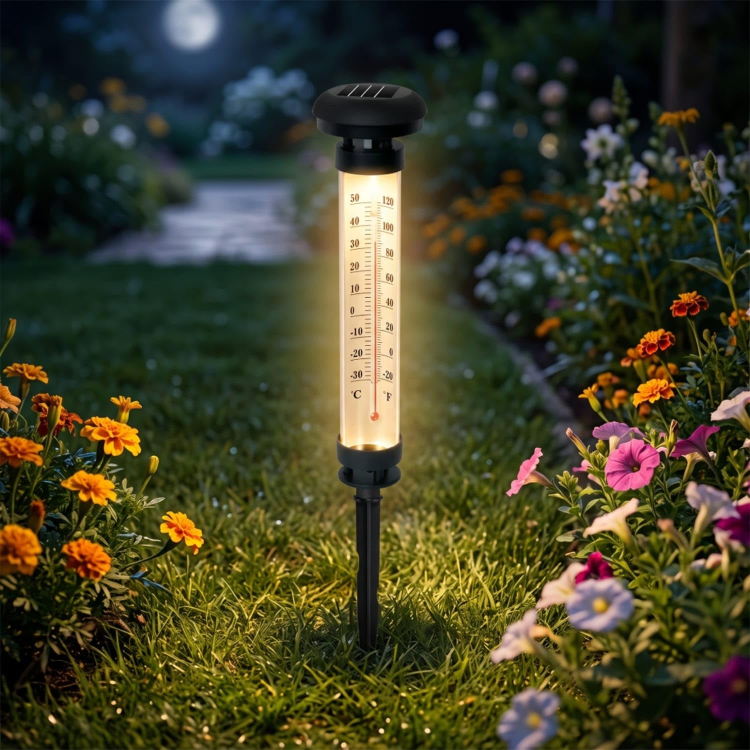 Lampe Solaire de Jardin avec Thermomètre Extérieur 2 Pièces - مصباح حديقة شمسي مع مقياس درجة الحرارة قطعتان 4