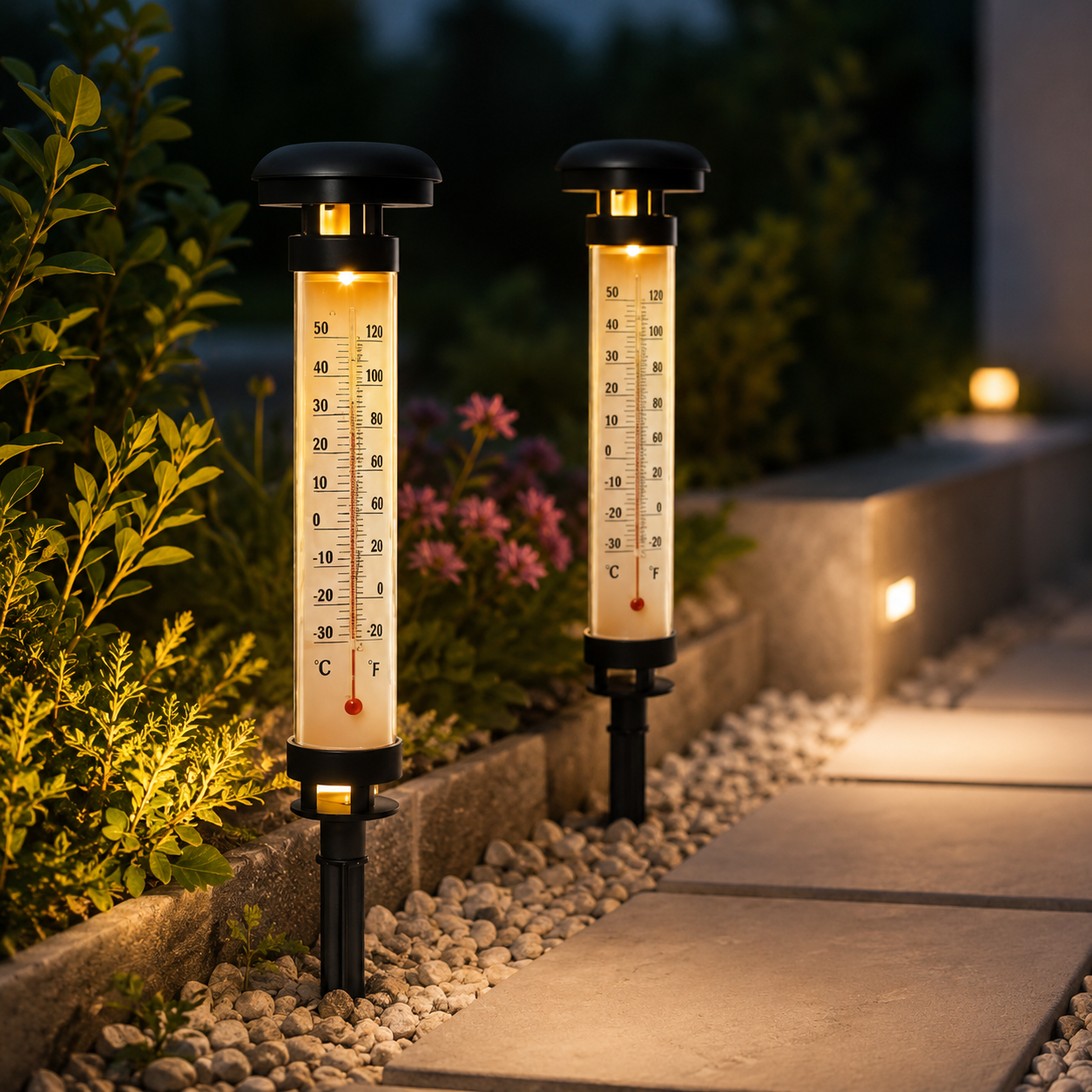 Lampe Solaire de Jardin avec Thermomètre Extérieur 2 Pièces - مصباح حديقة شمسي مع مقياس درجة الحرارة قطعتان 9