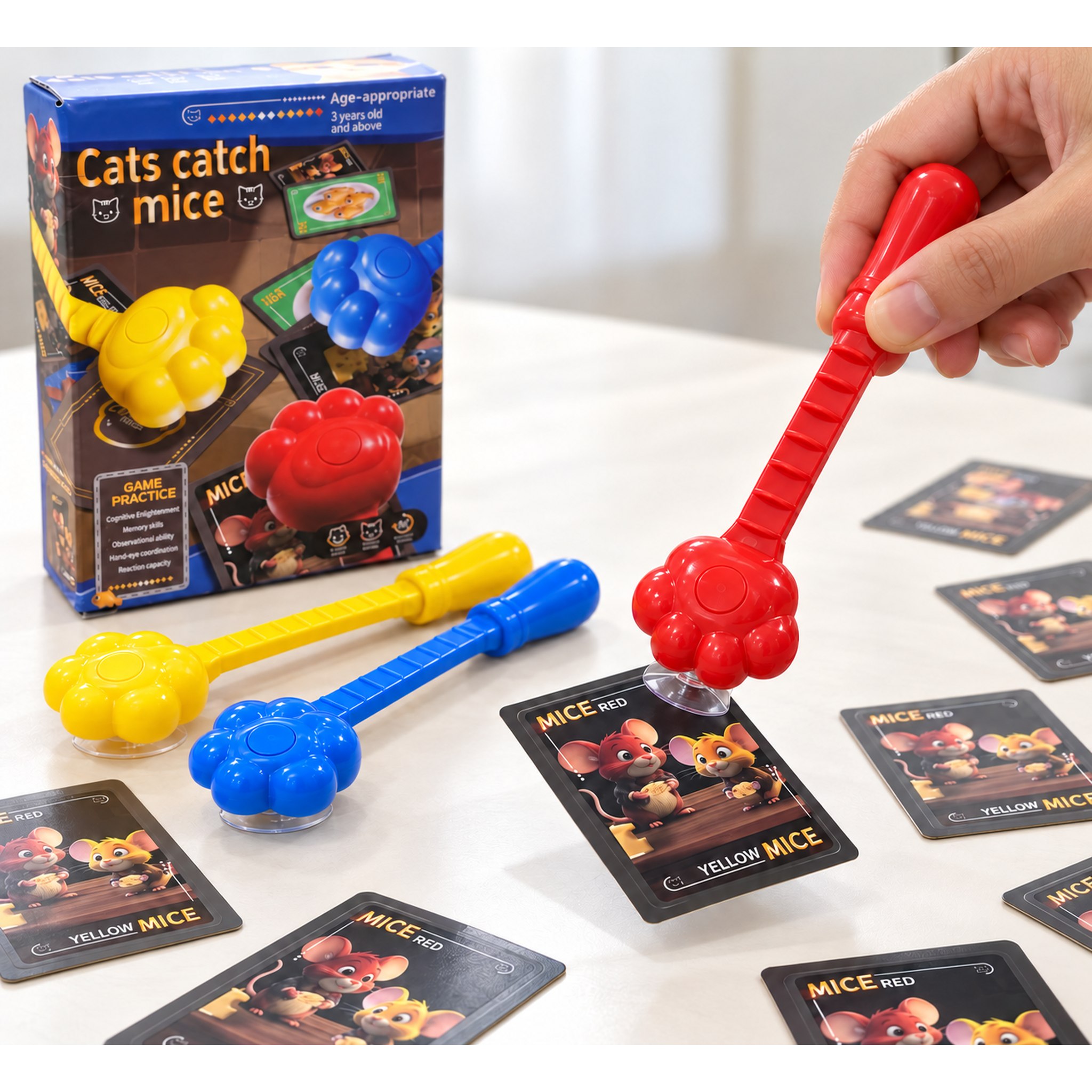 Jeu de Réflexe Cats Catch Mice avec Cartes et Pattes de Chat - لعبة القطط والفئران لتحدي سرعة البديهة ورد الفعل 5