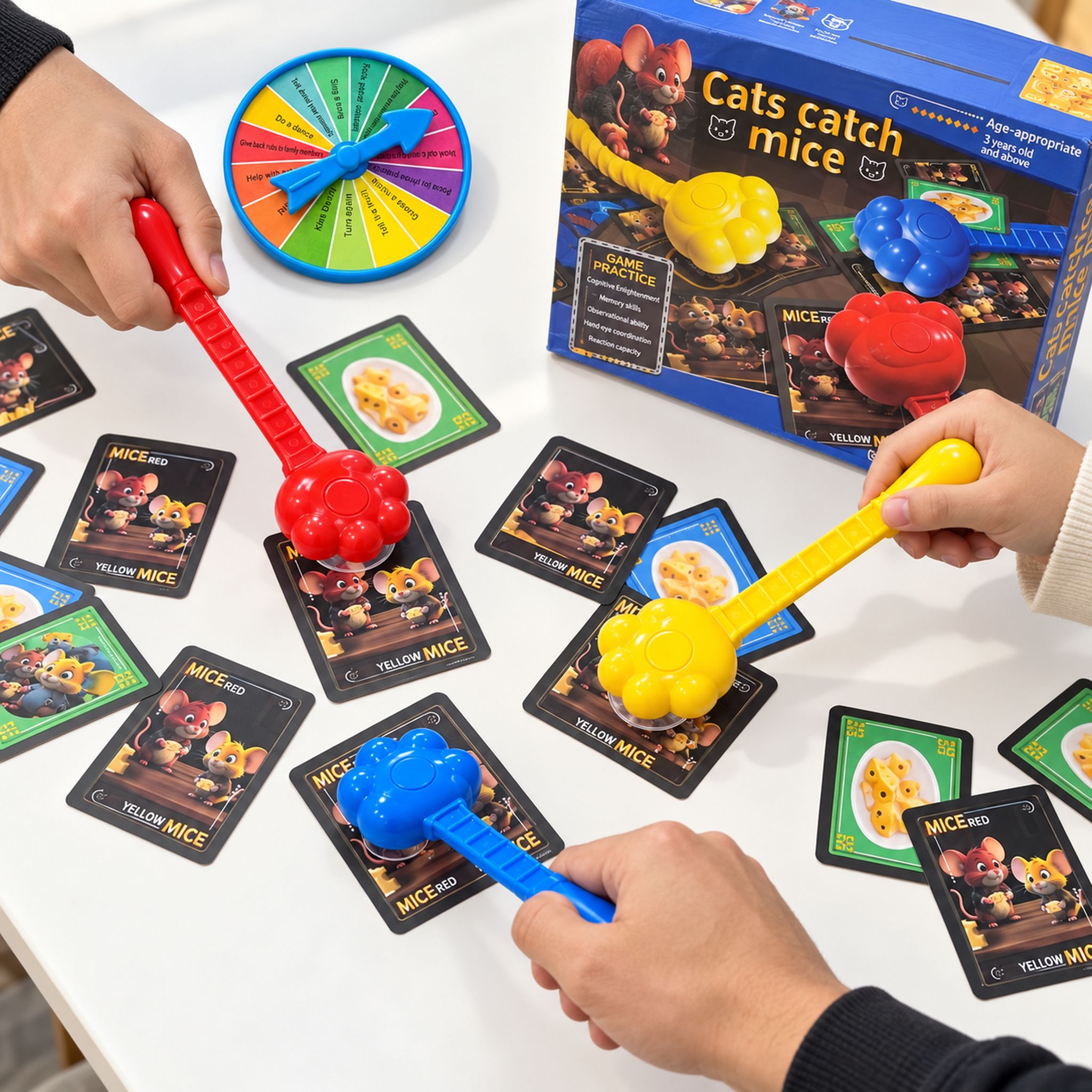 Jeu de Réflexe Cats Catch Mice avec Cartes et Pattes de Chat - لعبة القطط والفئران لتحدي سرعة البديهة ورد الفعل 8