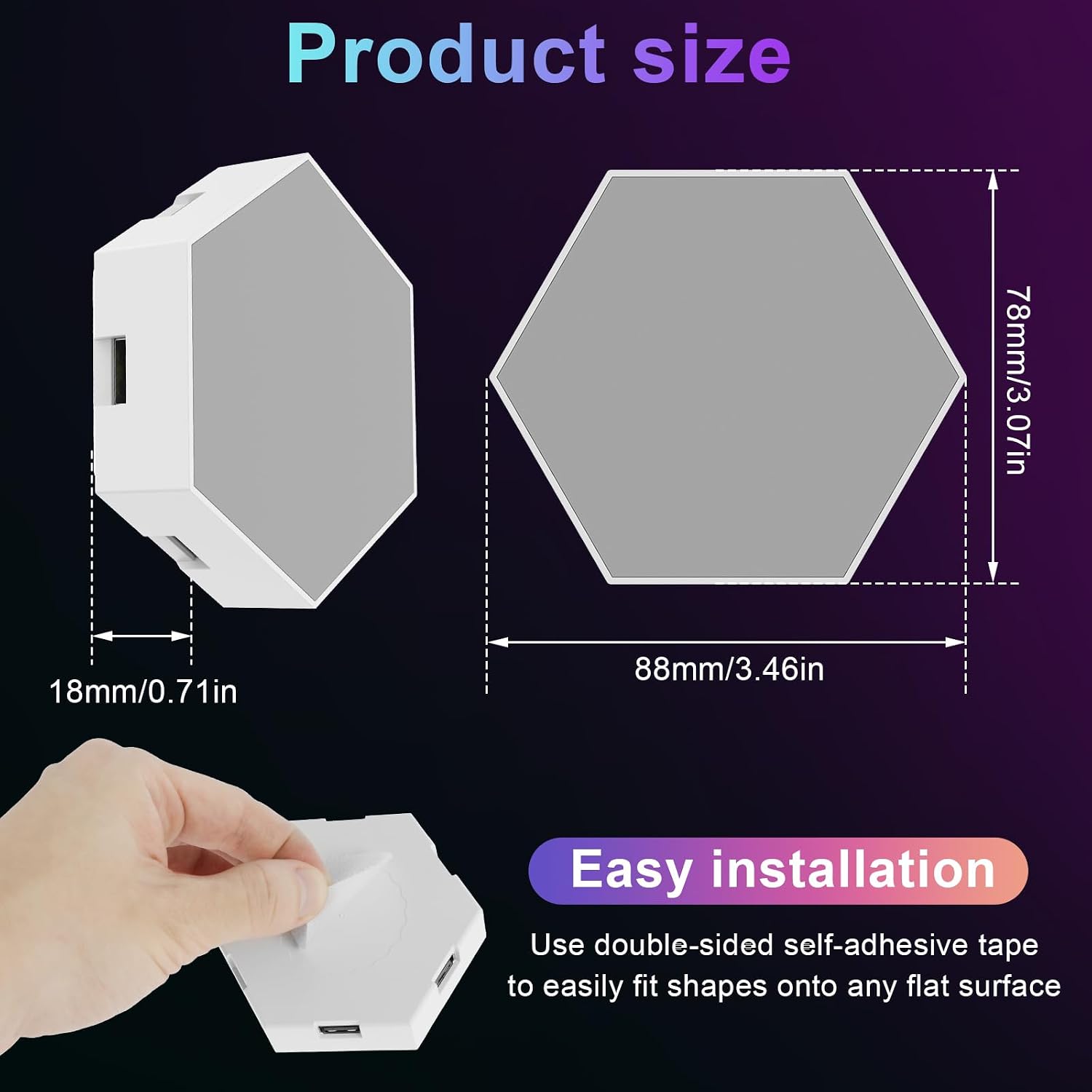 Hexagon Gaming Lights RGB – إضاءة سداسية ملونة لتزيين غرف الألعاب والقيمنغ 2
