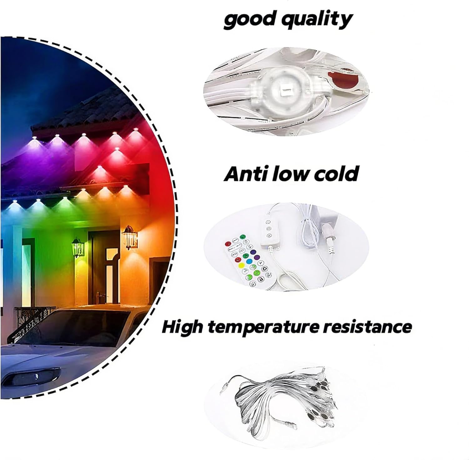 Éclairage LED RGB Permanent pour Extérieur 15 M avec Télécommande et Application - إضاءة خارجية دائمة بطول 15 متر مع ريموت وتطبيق ذكي 5