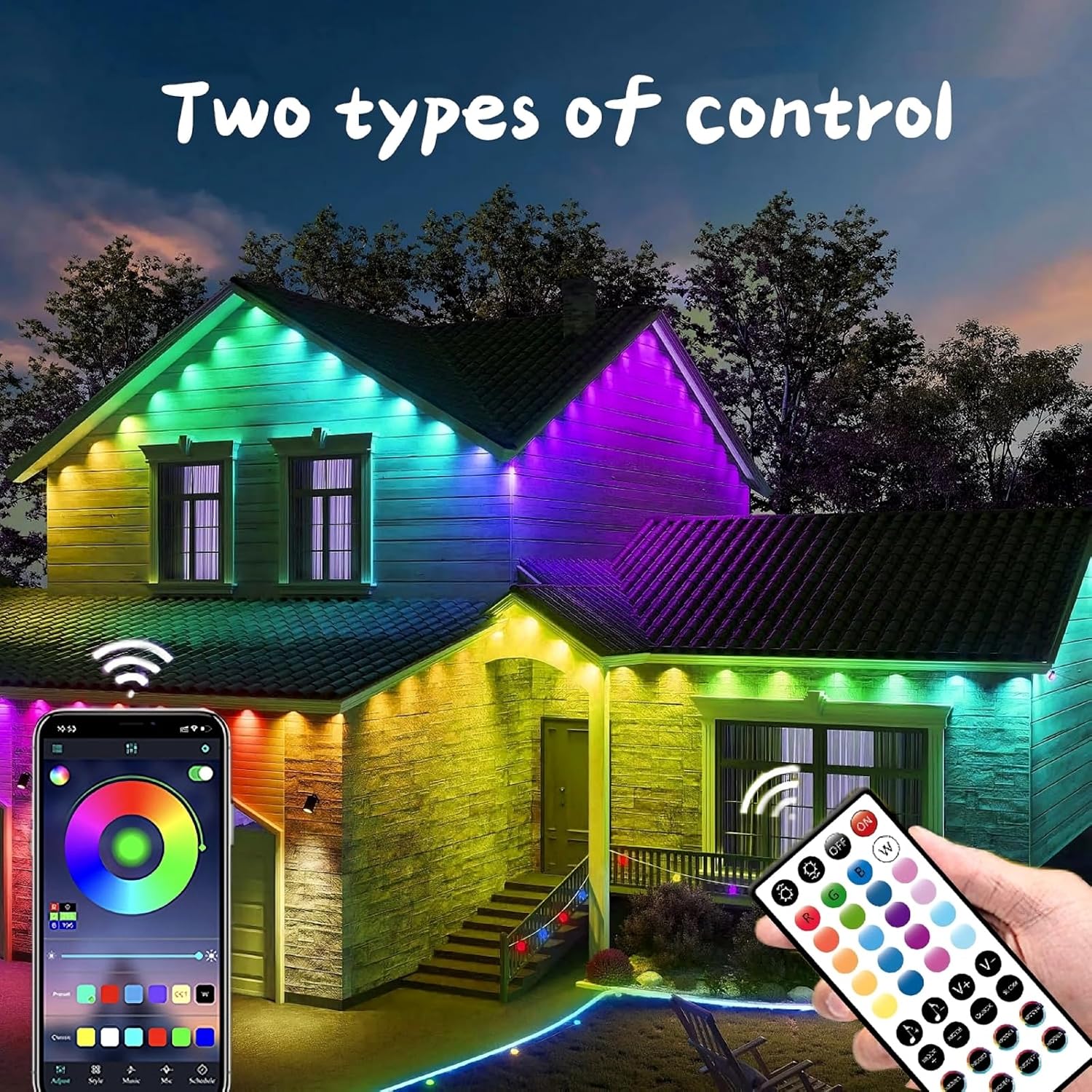 Éclairage LED RGB Permanent pour Extérieur 15 M avec Télécommande et Application - إضاءة خارجية دائمة بطول 15 متر مع ريموت وتطبيق ذكي 7