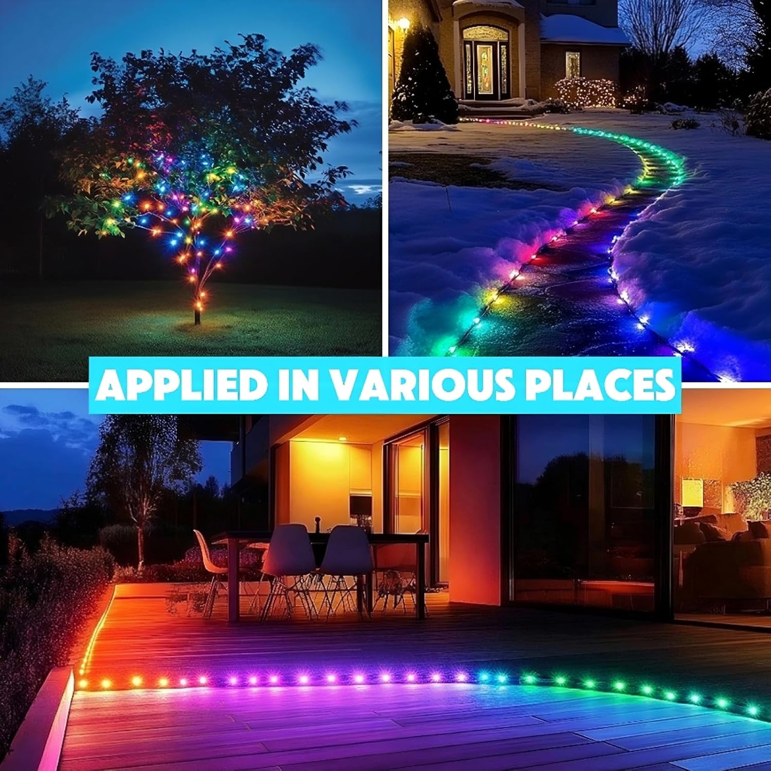 Éclairage LED RGB Permanent pour Extérieur 15 M avec Télécommande et Application - إضاءة خارجية دائمة بطول 15 متر مع ريموت وتطبيق ذكي 8