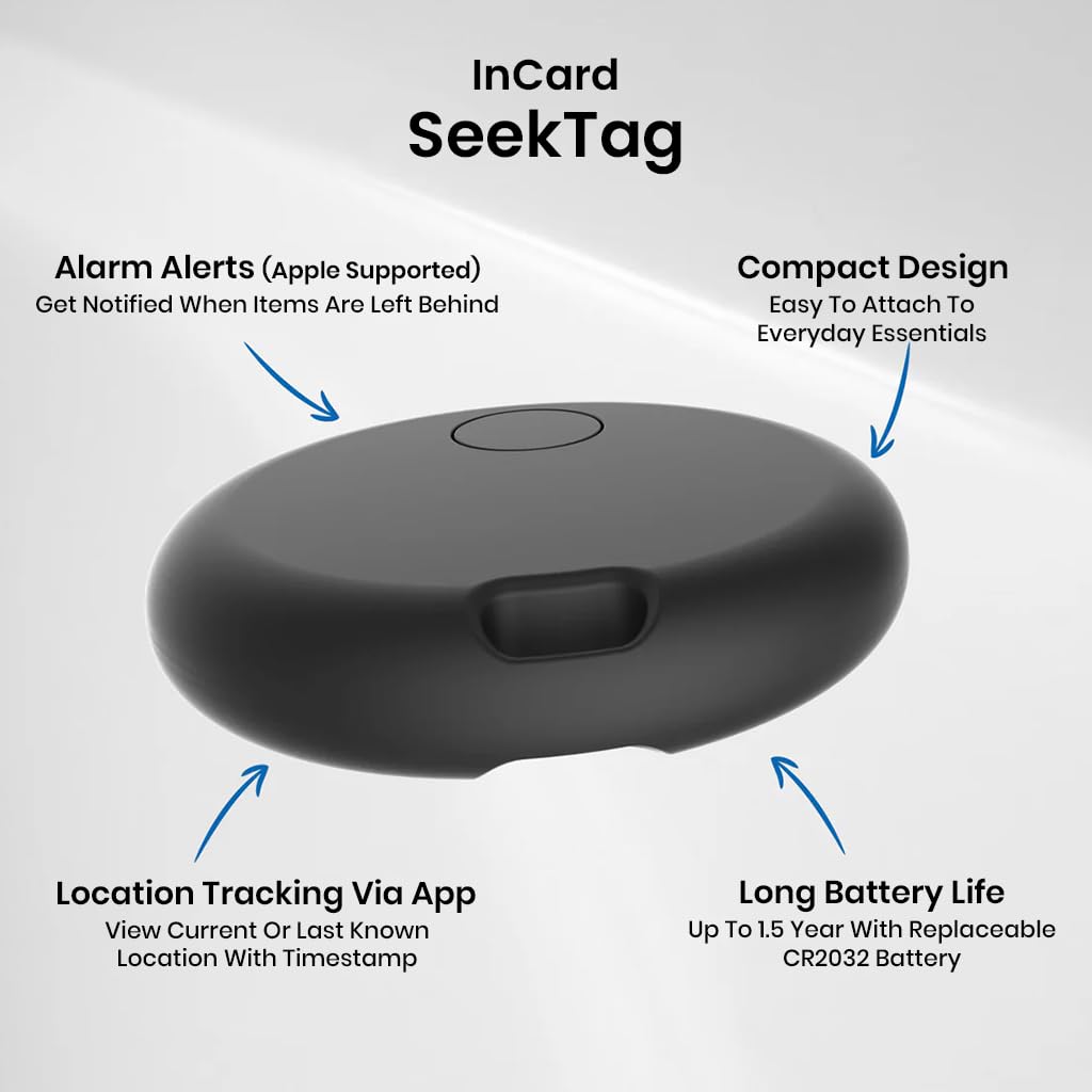 InCard Smart Tag Tracker Compatible Apple Find My et Android - جهاز تتبع ذكي لتحديد موقع الأغراض الضائعة 2