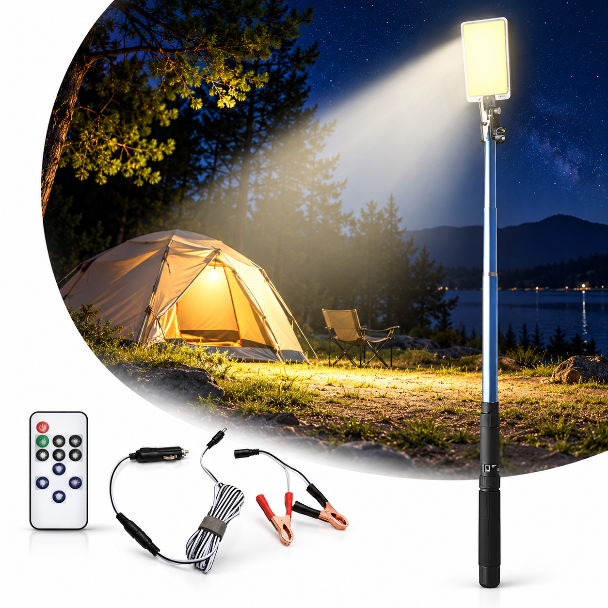 Lampe Télescopique Portable pour la Pêche et le Camping 1