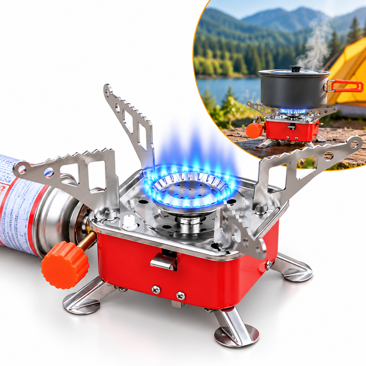 Mini réchaud à gaz pliable en métal pour camping - موقد غاز محمول 1