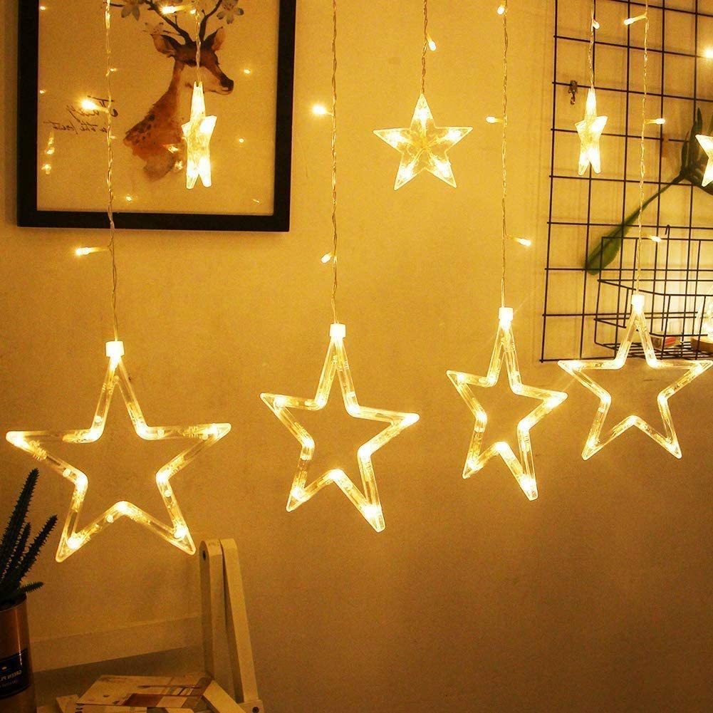 Guirlande lumineuse rideau à LED en forme d'étoiles V1 - أضواء سلسلة ستائر على شكل نجمة 5