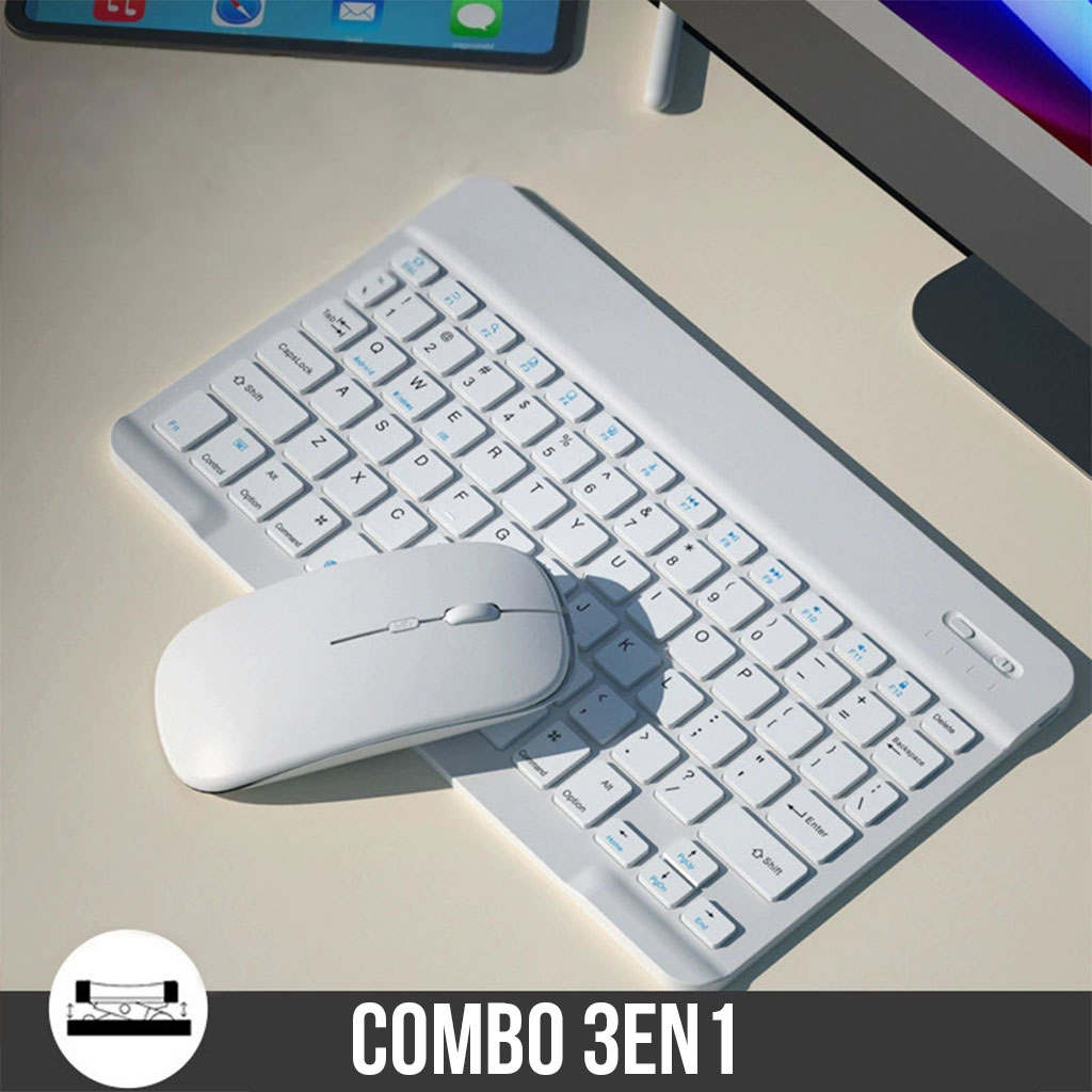 Combo clavier et souris avec support de téléphone compatible ( windows + ios + android ) 4