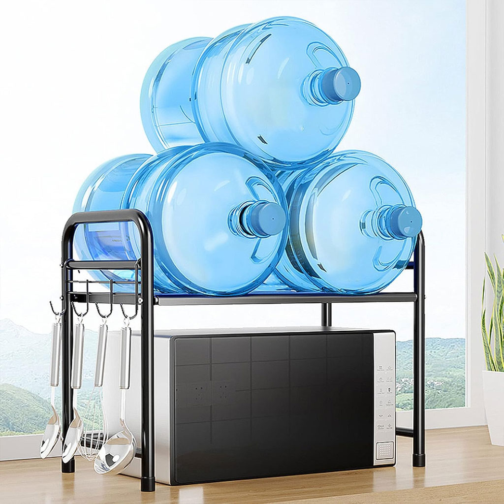 Support pour four à micro-ondes et étagère de rangement 2 étages - منظم أغراض وحامل ميكروويف 3