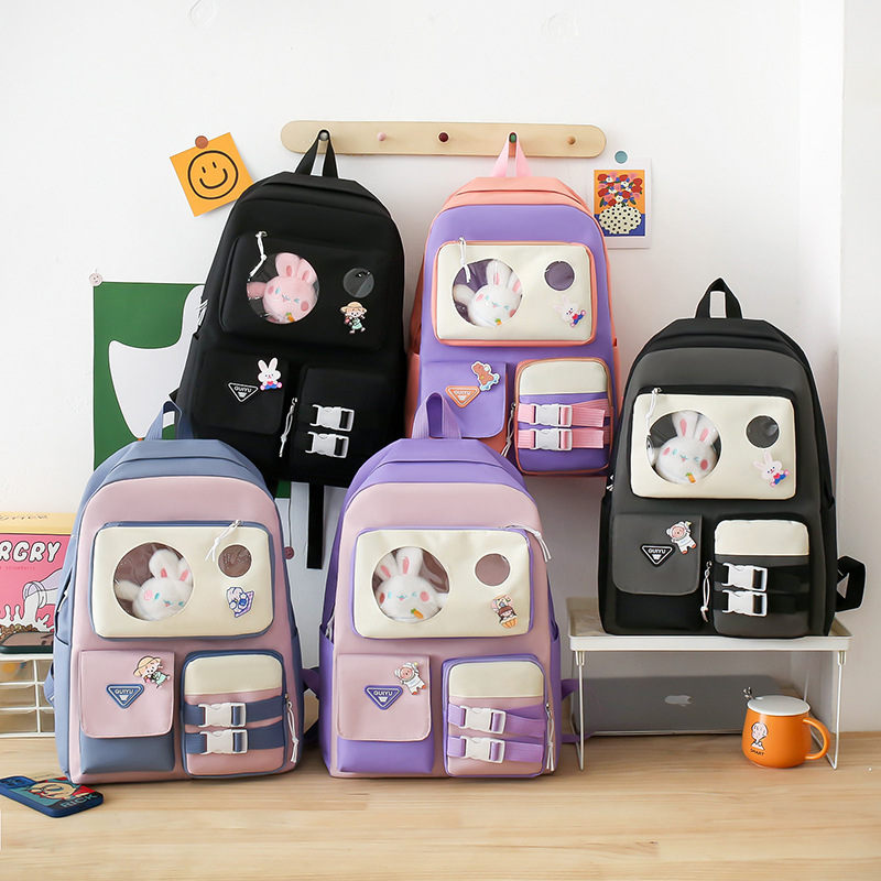Ensemble de sacs d’école Kawai pour adolescents 5Pcs Guiyu V2 Bleu – محفظة 5 قطع كاواي أزرق 2
