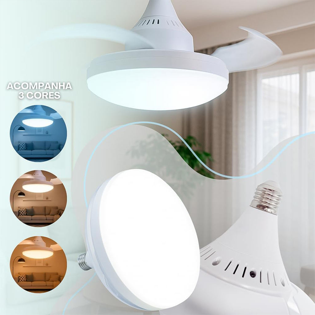 Ventilateur de plafond rétractable avec lumière réglable et télécommande 7