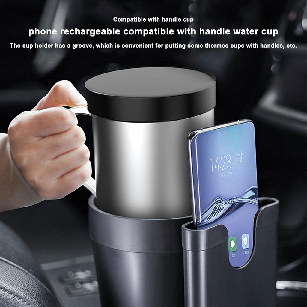 Porte Gobelet et support de chargement de téléphone pour voiture 2en1 4