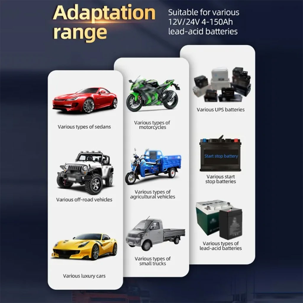 Chargeur de batterie voiture automatique intelligent 12-12v.10Amp - شاحن بطارية للسيارات 4