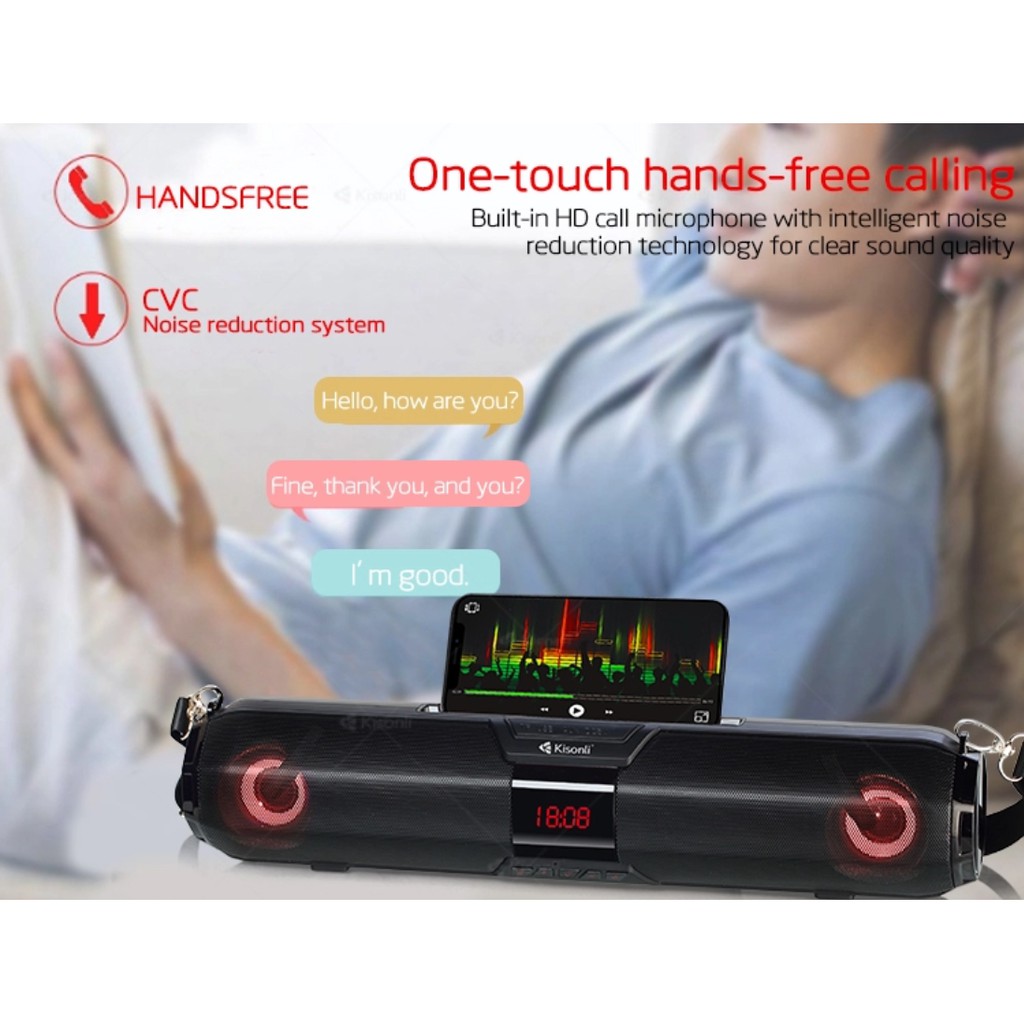 Kisonli Portable Wifi Multimedia Wireless Speaker led-900 3