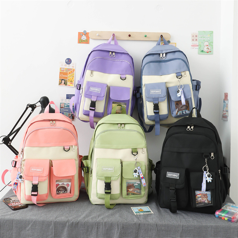 Ensemble de sacs d’école Kawai pour adolescents 4Pcs Guiyu V3 Rose – محفظة 4 قطع كاواي وردي 2