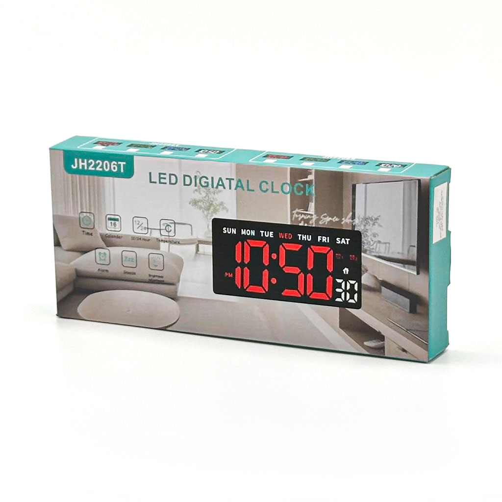 Horloge Murale Arabic Numérique LED avec Jour et Date – ساعة رقمية بالعربية مع اليوم والتاريخ 4