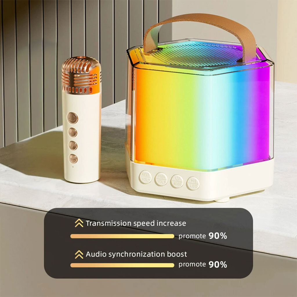 Enceinte Karaoké avec éclairage RVB et microphones sans fil - مكبر صوت كاريوكي 6