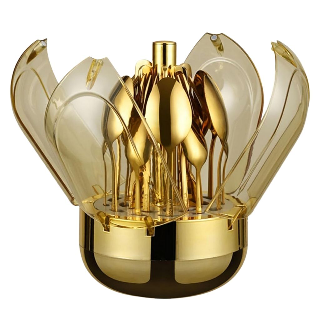 Ensemble de Couverts en Acier Inoxydable Doré 24 Pièces – طقم أدوات مائدة من الفولاذ المقاوم للصدأ 2