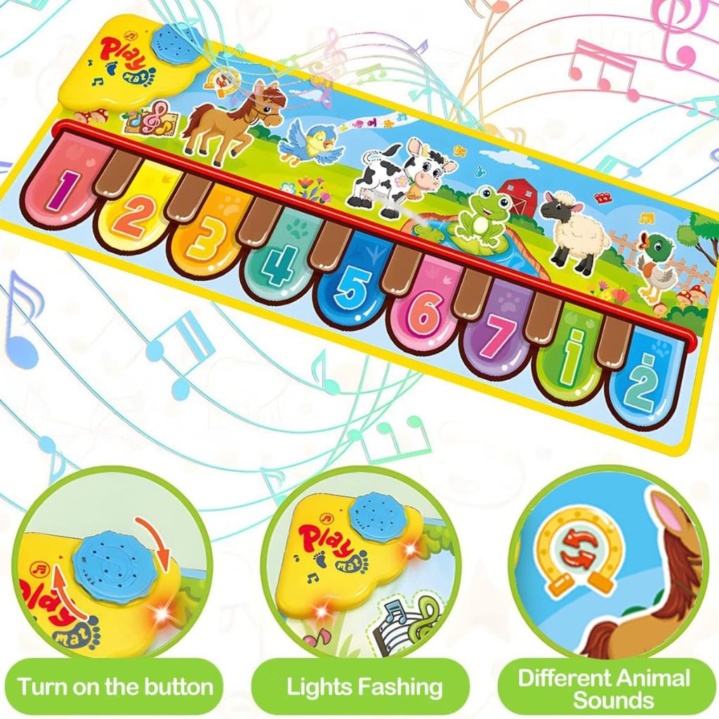 Tapis de Piano Musical pour Enfants 3-6 Ans – حصيرة بيانو موسيقية للأطفال 4