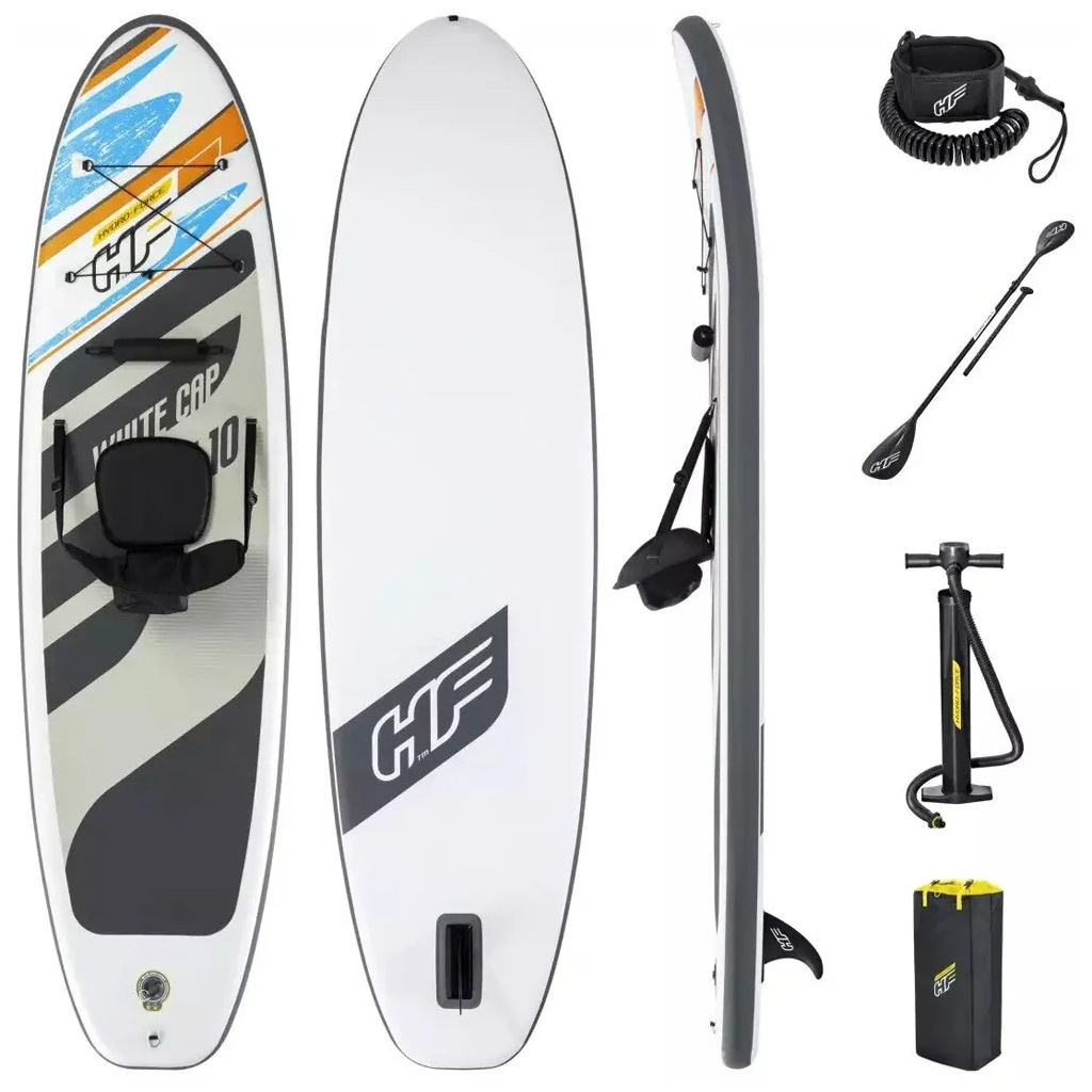 Hydro-Force White Cap Paddle gonflable Avec Pompe À Main Et Sac À Dos Bestway-65342 2