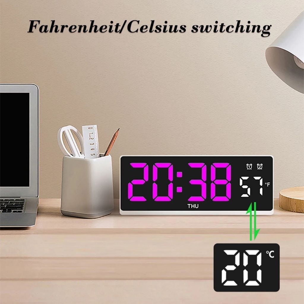 Horloge Électronique Multifonctionnelle avec Affichage de la Température – ساعة إلكترونية متعددة الوظائف مع عرض درجة الحرارة 3