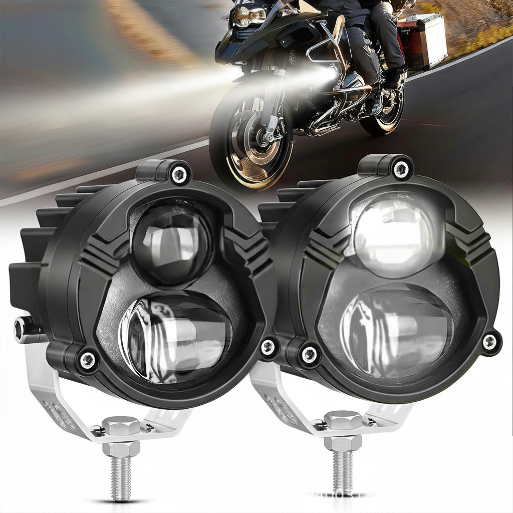 Paire de Phares Additionnels LED pour Moto - Projecteurs Anti-Brouillard 2Pcs - مصابيح دراجة نارية 1